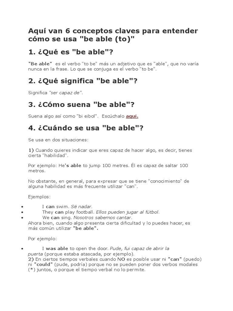 Aquí Van 6 Conceptos Claves para Entender Cómo Se Usa PDF Verbo