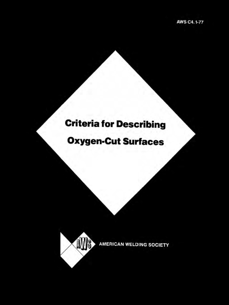 AWS C4.1 1977 Criteria for Describing Oxygen Cut Surfaces Welding Industries