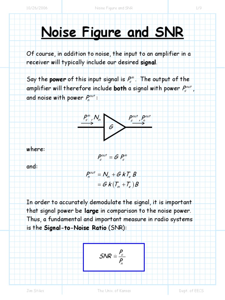 Noise Figure and SNR | PDF | Signal To Noise Ratio | Amplifier