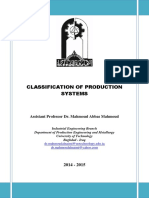 Classification of Production Systems: Assistant Professor Dr. Mahmoud Abbas Mahmoud