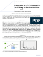 Synthesis and Characterization of ɣ-Fe 2 O 3 Nanoparticles Photo anode by Novel Method for Dye Sensitized Solar cell