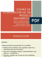 Etapas de Elaboración de Un Modelo Matemático