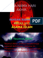 Nama-Nama Hari Akhir Iksan