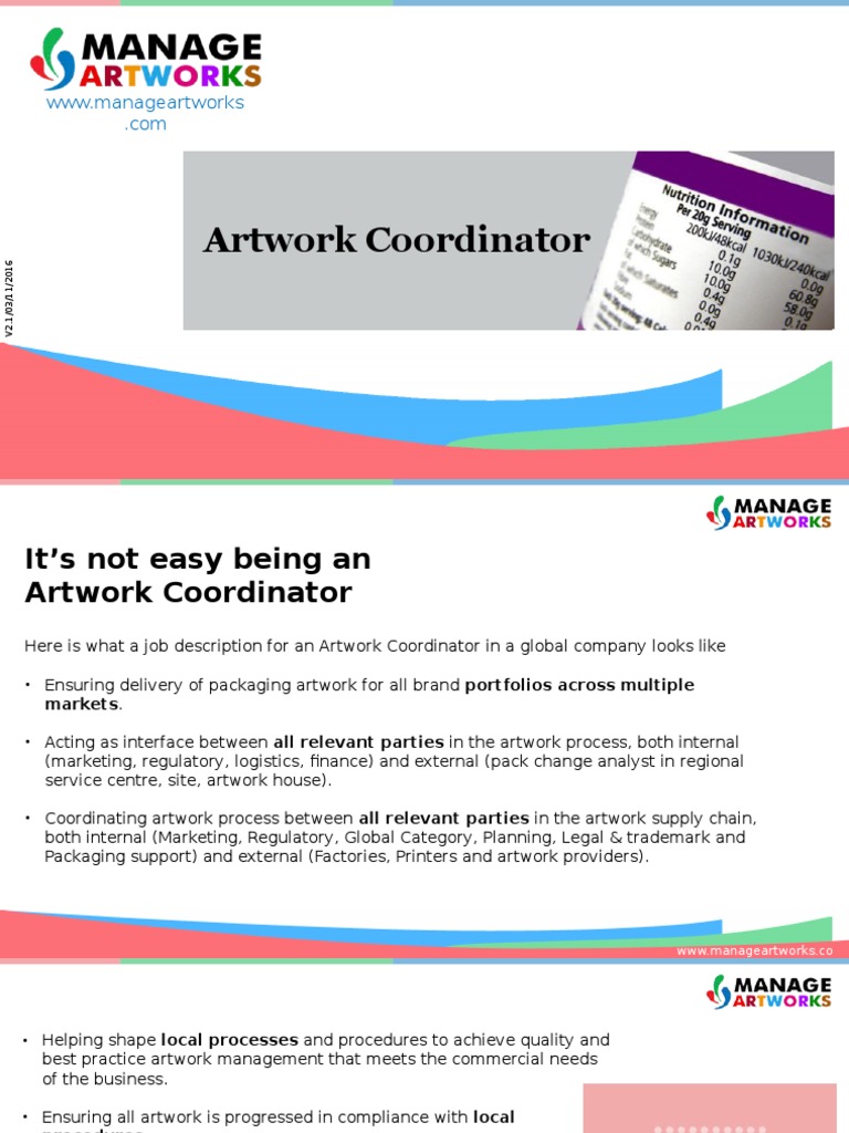 Artwork Coordinator Supply Chain Packaging And Labeling