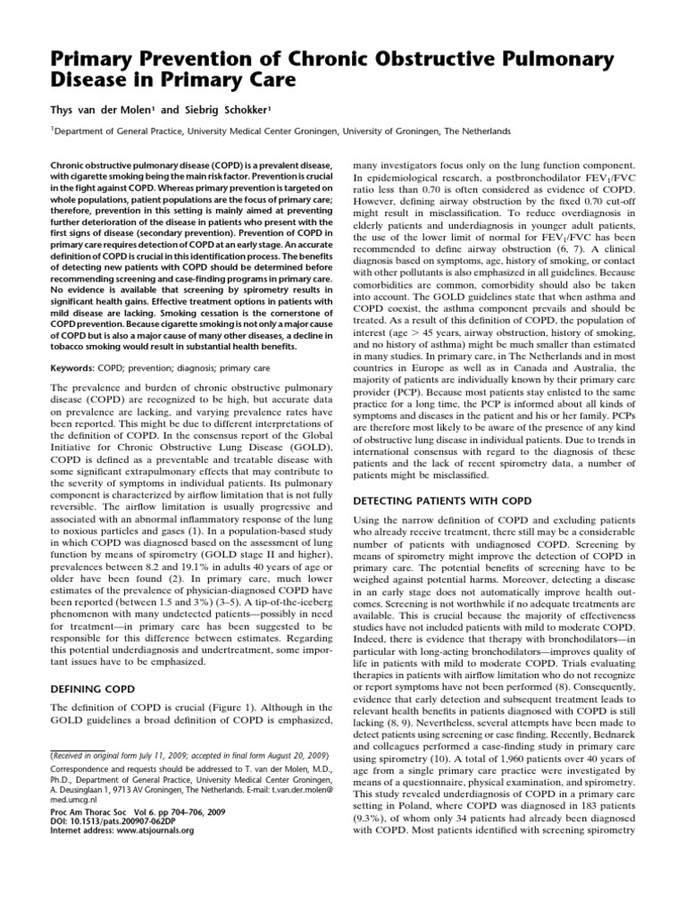 Prevention | PDF | Chronic Obstructive Pulmonary Disease | Respiratory ...