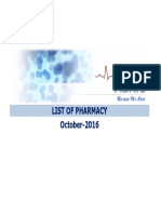 List of Pharmacy October-2016