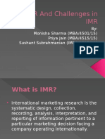 IMR and Challenges in IMR: By: Monisha Sharma (MBA/4501/15) Priya Jain (MBA/4515/15) Sushant Subrahmanian (IMBA/4515/12)