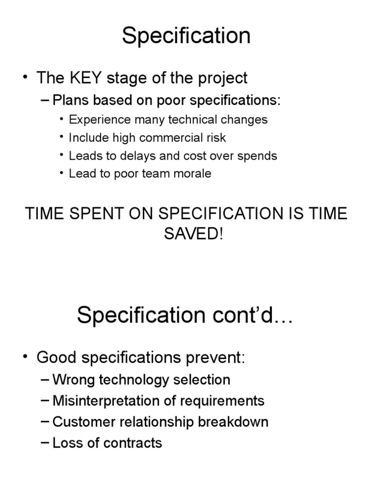 Specification The Key Stage Of The Project Pdf Product Design
