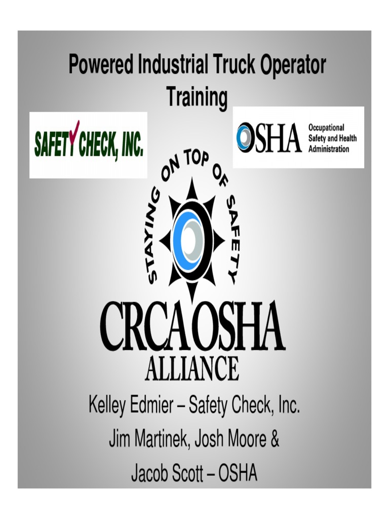 Powered Industrial Truck Operator Training Training PDF Forklift