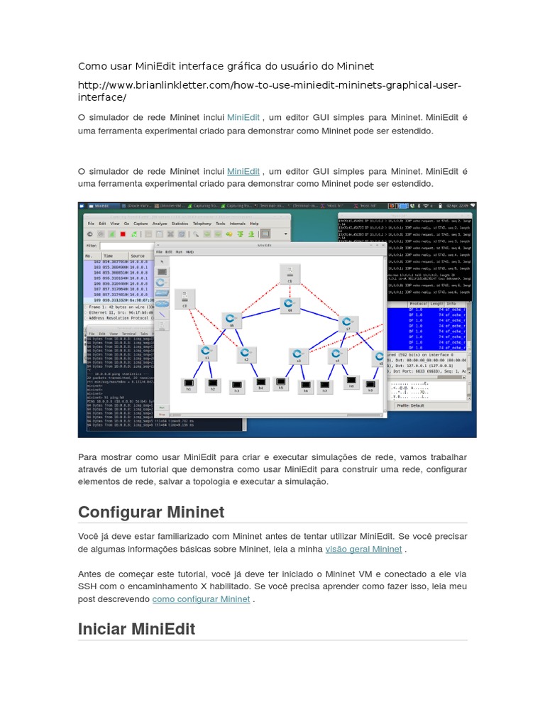 Como Usar MiniEdit Interface Gráfica Do Usuário Do Mininet | PDF ...