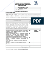 Lista de Cotejo para Practica Integradora de Sistema Operativo Comercial