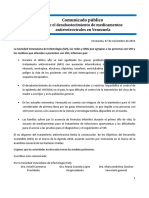 Comunicado Desabastecimiento de Antirretrovirales Venezuela-Actualizado