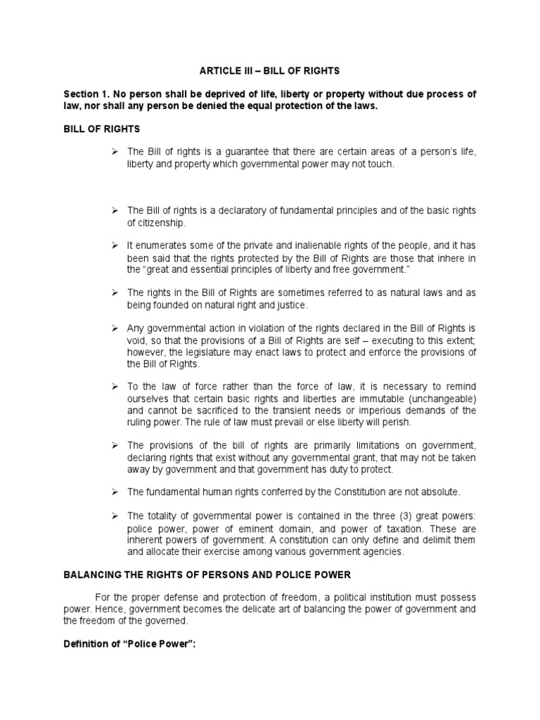 Article III - Bill of Rights | PDF | Eminent Domain | Search And Seizure