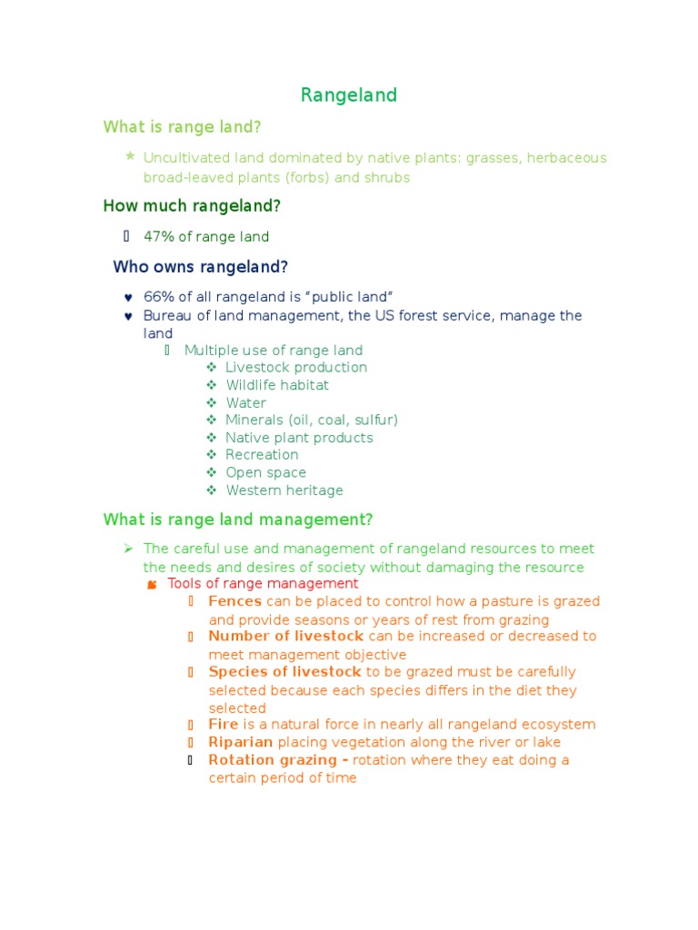 Understanding Rangeland Management Basics | PDF