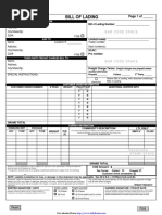 Bill of Lading Form