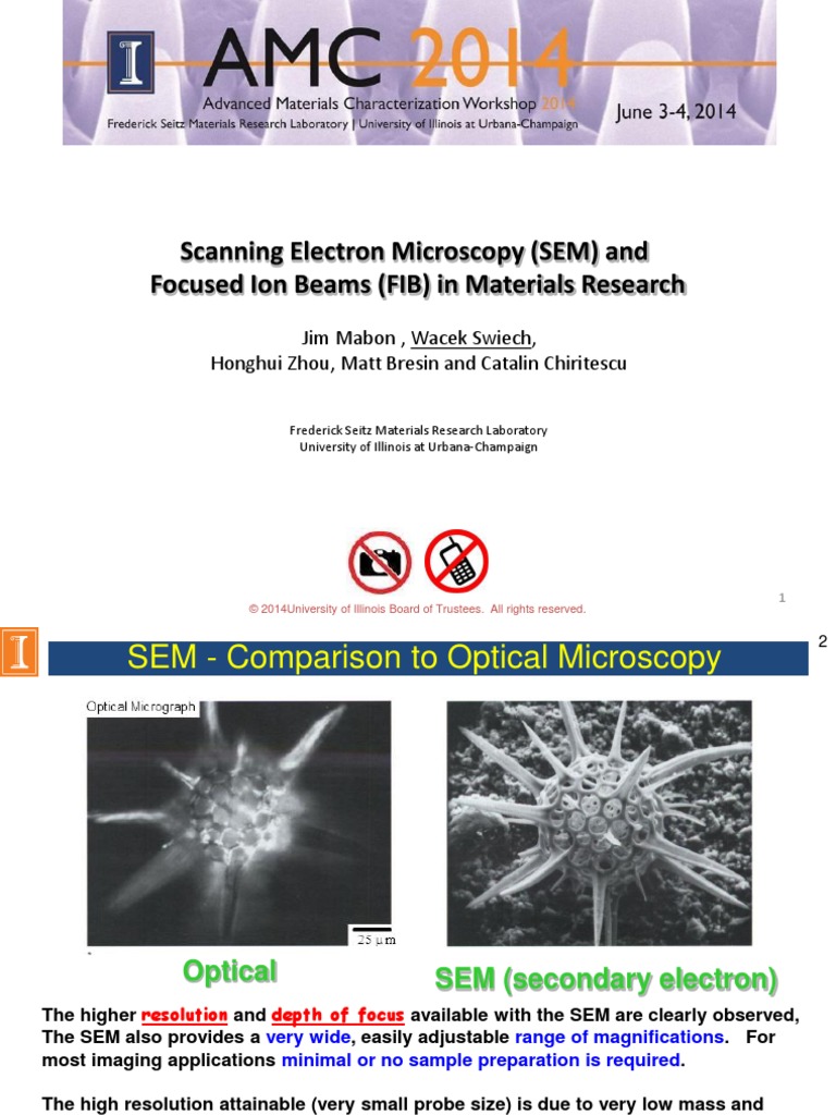 AMC Workshop 2014 SEM FIB Swiech | PDF | Scanning Electron Microscope ...