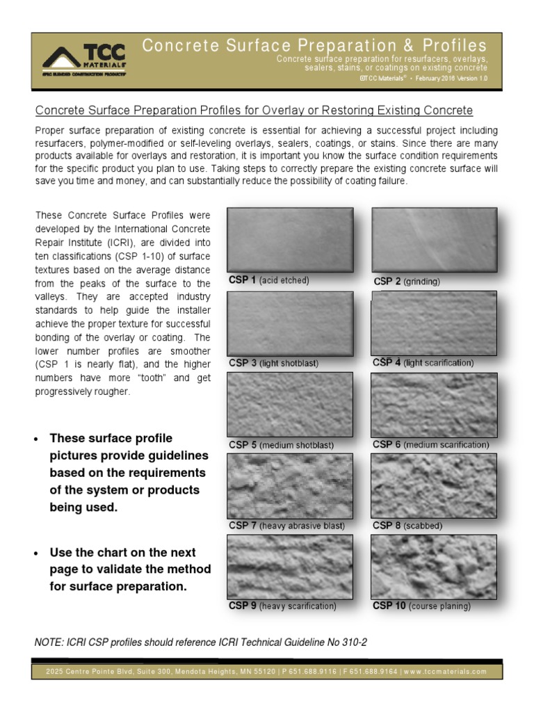 Concrete Surface Profiles Etching Concrete Free 30day Trial Scribd