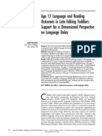 Age 17 Langauge and Reading Outcomes in Late Talkers