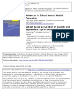 School-Based Prevention of Anxiety and Depression: A Pilot Study in Sweden