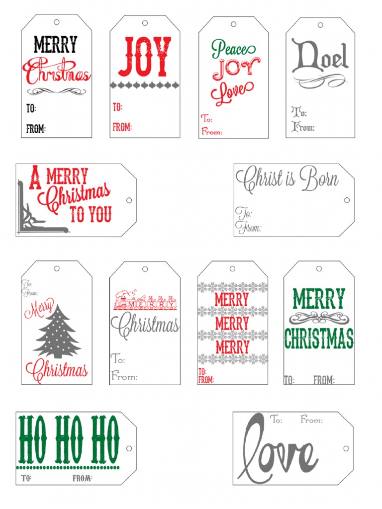 Printable Christmas Gift Tags 3 PDF | PDF