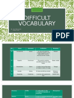 Difficult Vocabulary