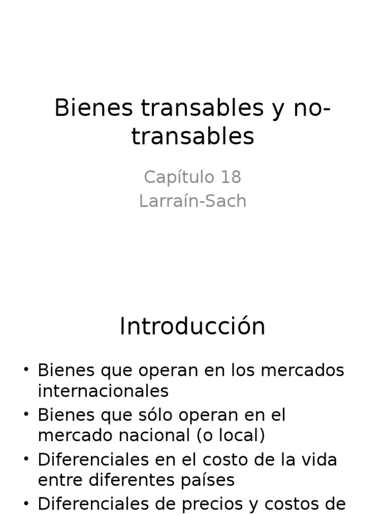 Bienes Transables y No Transables: Modelo TNT | PDF | Precios ...