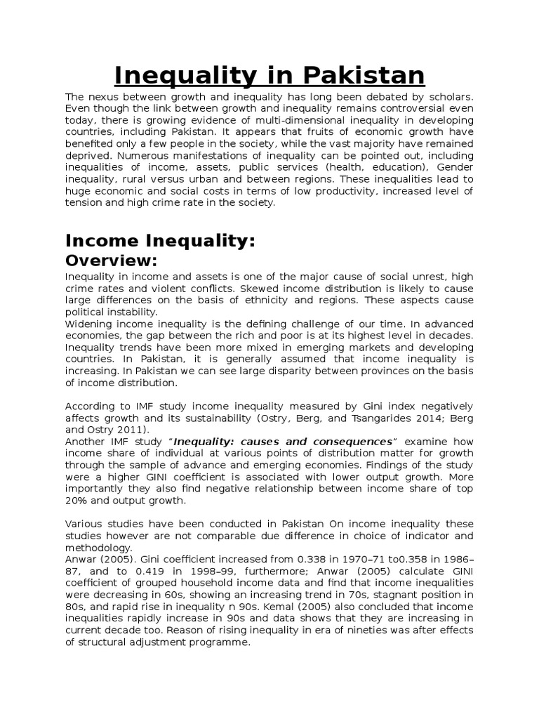 gender inequality in pakistan essay css