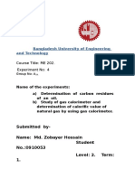 Bangladesh University of Engineering and Technology: Course Title: ME 202. Experiment No: 4