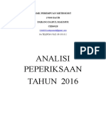 Analisi Peperiksaan TAHUN 2016: SMK Perempuan Methodist 27600 RAUB Pahang Darul Makmur CEB6028