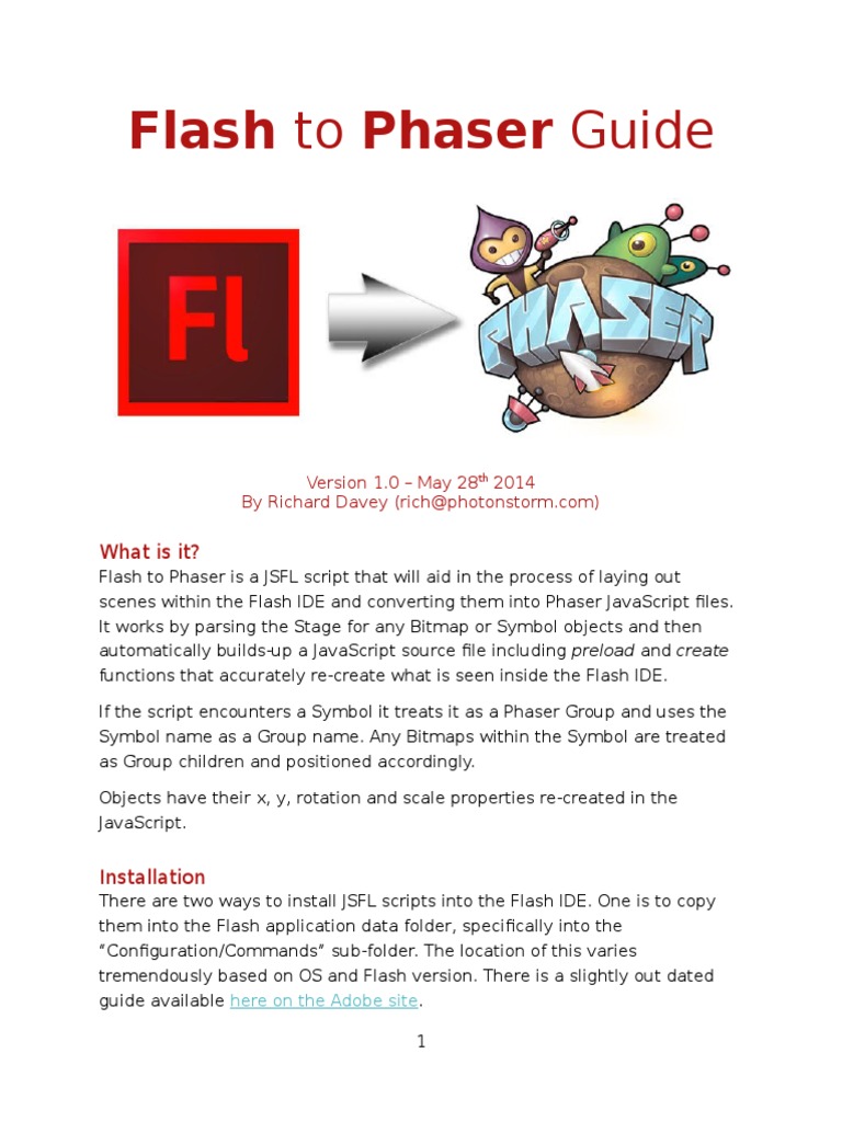 Flash To Phaser Guide | PDF | Adobe Flash | Scripting Language