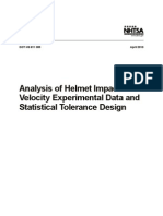 Analysis of Helmet Impact Velocity Experimental Data and Statistical Tolerance Design