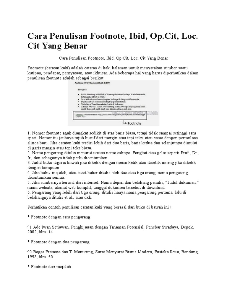 Cara Penulisan Footnote | PDF | Perjalanan