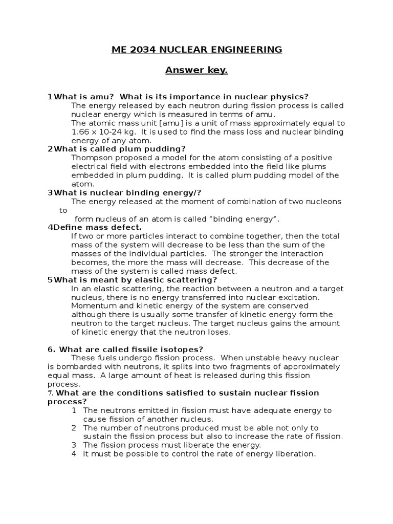 Nuclear Engineering Concepts Explained | PDF | Radioactive Decay | Neutron