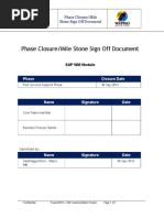 Phase Closure/Mile Stone Sign Off Document