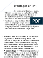 Disadvantages and Limitations of TPR for Language Teaching
