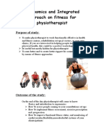 Ergonomics and Integrated Approach On Fitness For Physiotherapist