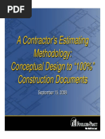 A Contractor's Estimating Methodology: Conceptual Design To "100%" Construction Documents