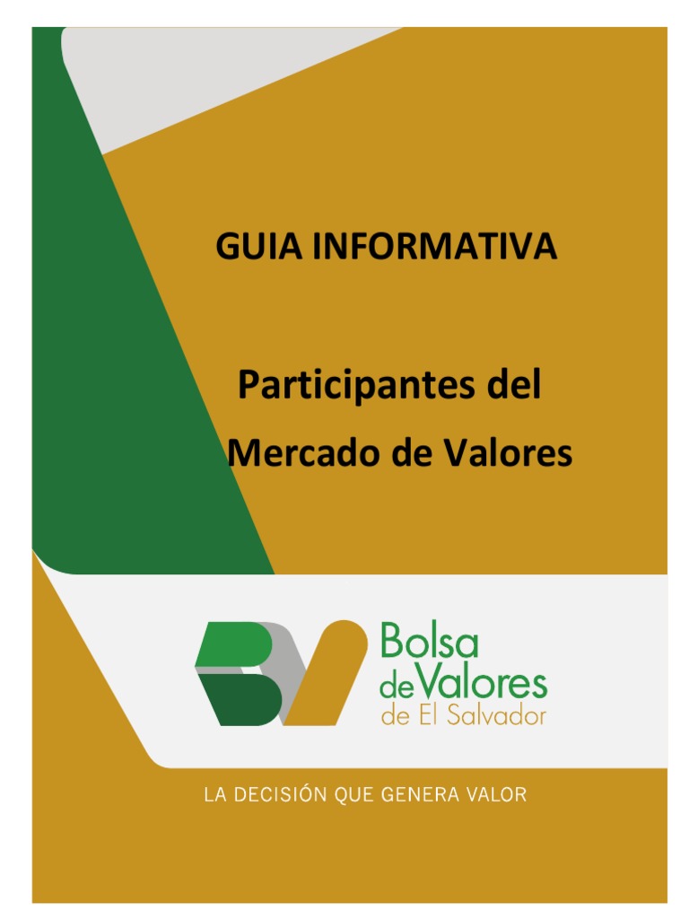 Guia Informativa Participantes Del Mercado de Valores | PDF | Bolsa ...