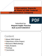 Customer Perception Toards Endoment Plans of IDBI Federalbb