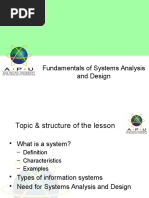 Fundamentals of Systems Analysis and Design