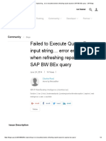 Failed To Execute Query - For Input String..