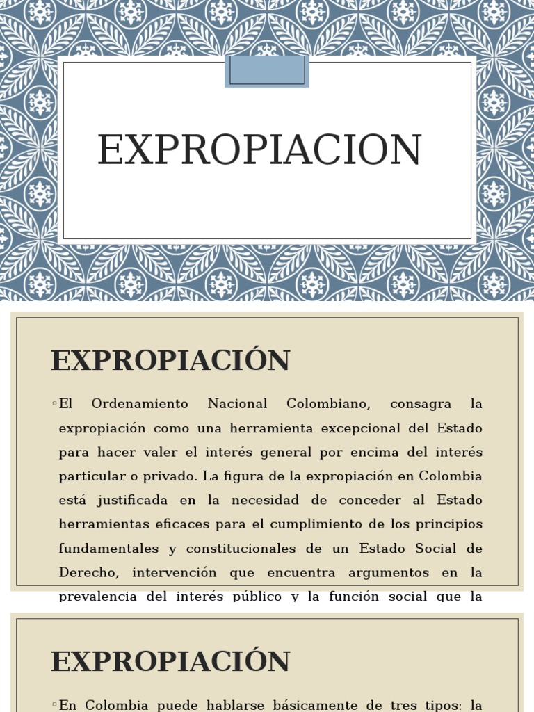 Tipos y Proceso de Expropiación en Colombia | PDF | Dominio eminente ...
