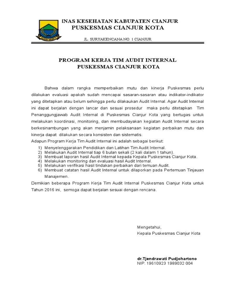 Contoh Surat Pelantikan Audit Dalaman 5S