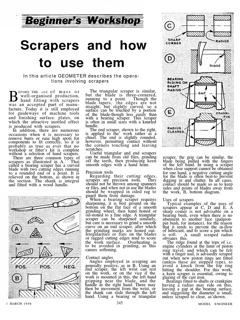 Guide to Using Hand Scrapers | PDF | Blade | Metalworking