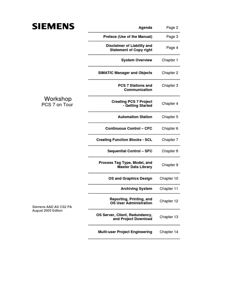 PCS 7 Training Manual Overview | PDF