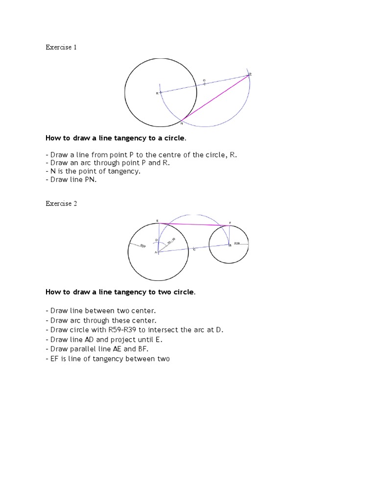 Tangent Line Construction Exercises | PDF
