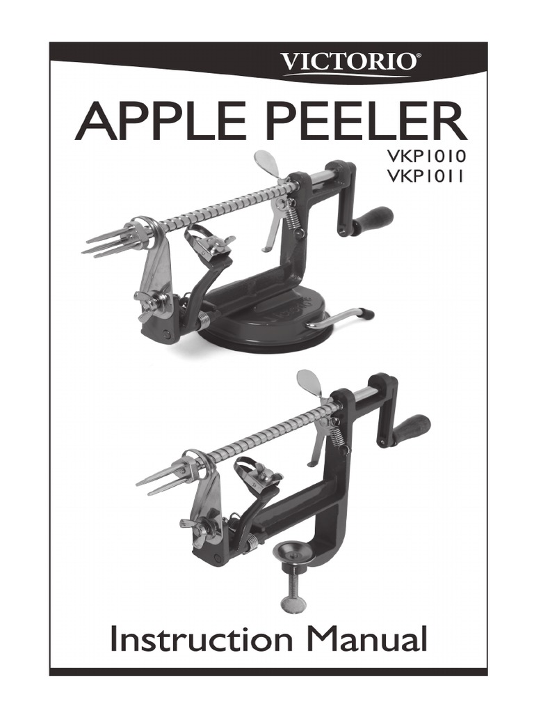 Victorio Apple Peeler User Manual PDF Blade Nature