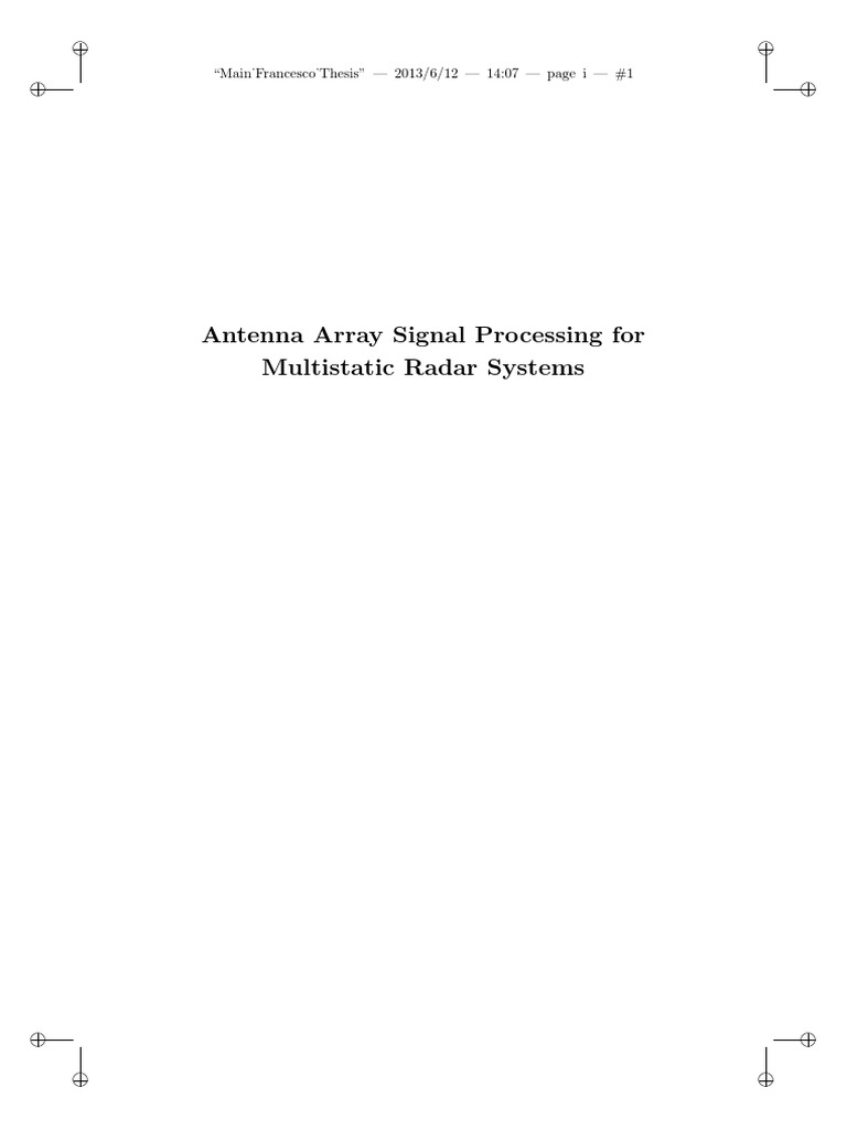 (D) Antenna Array Signal Processing For Multistatic Radar Systems ...