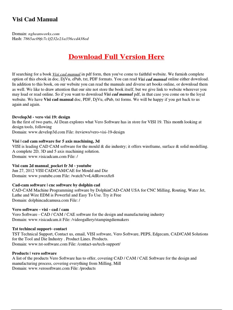 Visi Cad Manual Pdf Computer Aided Design Numerical Control