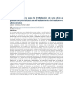 Plan de Negocio Para La Instalación de Una Clínica Privada Especializada